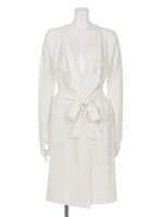 ラッフルカットガウンカーデ/WHT