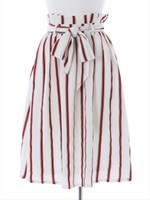 frontリボンストライプスカート/ホワイト