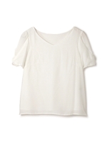 シアーボイルスリーブデザインブラウス/ブラック(010)