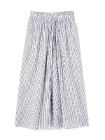 高密度ギャザーワイドパンツ/WH×BKストライプ1(031)