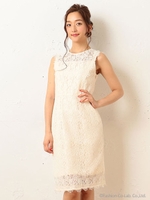 レーススピンドルワンピース/ベージュ