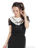 はしごリボン切り替えレースTOPS/ピンク