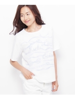 シフォン重ね天竺カットソー/ライトブルー(191)