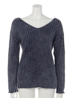 ストーンウォッシュバッククロスニットPO/PNK