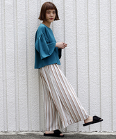 マルチストライプワイドパンツ