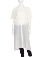 【Ca】サイドスリットルーズロングシャツ/オフホワイト