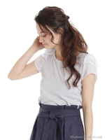 袖リボンカットソー/青系