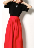 【AZUL by moussy】スリータックワイドパンツ/RED