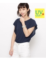 【UVカット・接触冷感・抗菌防臭】袖フリルTEE/ネイビー(093)