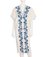 【La】エンブロイダリーカラーワンピース/オフホワイト