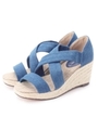 クロスウエッジサンダル/ブルー(092)