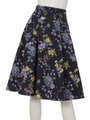 ニューボタニカルプリントスカート/ネイビー