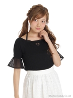 ハートモチーフカットソー/ホワイト