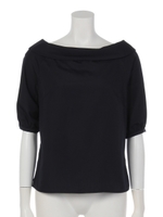 バックリボンブラウス/ネイビー