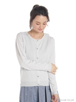 UV装飾クルーカーディガン/ライトブルー