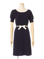 【F i.n.t】はしごリボン使いニットワンピース/IVORY