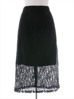 レース生地タイトスカート/ブラック