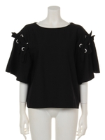 フレア袖リボンブラウス/WHITE LT