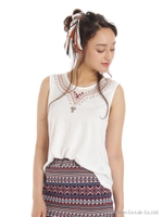 embroideryタンクトップ/WH