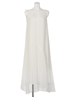 アシメフレアロングOP/WHT