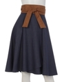 ベルト付カラー巻きスカート(追加生産/ネイビー)/ネイビー
