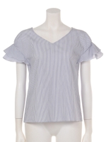 ボリュームラッフルブラウス(ストライプ)/ストライプ