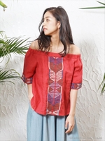LATINA embroidery オフショルダーブラウス/オフホワイト