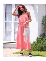 【chille anap】フリルマキシワンピース/GRY