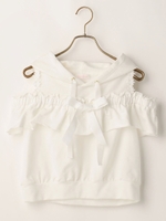 肩あきフリルプルオーバー/ピンク