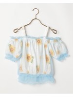 ひまわりptブラウジングトップス/ブルー