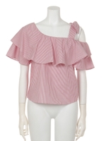 ワンショルフレアブラウス/NVY