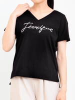 VネックロゴTシャツ/オフ