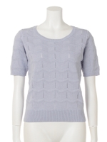 なみなみボーダーニットトップス/オフホワイト