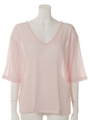 【BED&BREAKFAST】COTTON SILK Vneck Tops/WHITE