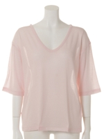 【BED&BREAKFAST】COTTON SILK Vneck Tops/WHITE