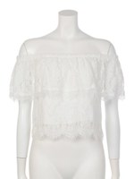 【LATINA】オフショルダーレーストップス/WH