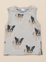 BABYフレンチブルプリント タンクトップ/杢グレー