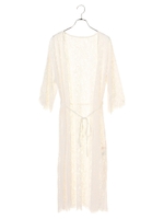 ・ひげレースガウン/ピンクベージュ