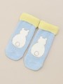 BABY アニマルジャガード折り返しパイル編み SOCKS/ブルー