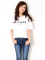 OUTSIDERショートTシャツ/BLACK