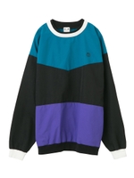 WOVEN CREWNECK TOP/ブラック