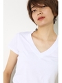 【AZUL by moussy】オーガニックコットンVネック半袖プルオーバー/O/WHT