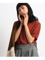 バックDカン鳥柄ブラウス/キャメル(141)