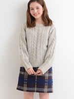 【WEB限定価格】ブークレチェック柄台形スカート/ネイビー柄