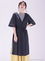 【WEB限定】はしごレースガウンワンピース/ネイビー