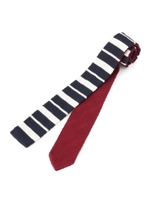 オルタネートボーダー2WAYニットタイ/ネイビー(393)