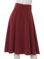 ベルト付き2WAYフレアカラースカート/レッド