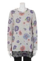 ママ プリムラプリント 長袖チュニック/ピンク