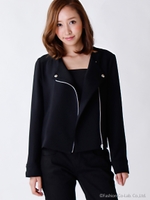 ダブルクロスストレッチジャケット/ブラック