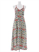 バッククロス花柄マキシ丈ワンピース/ホワイト